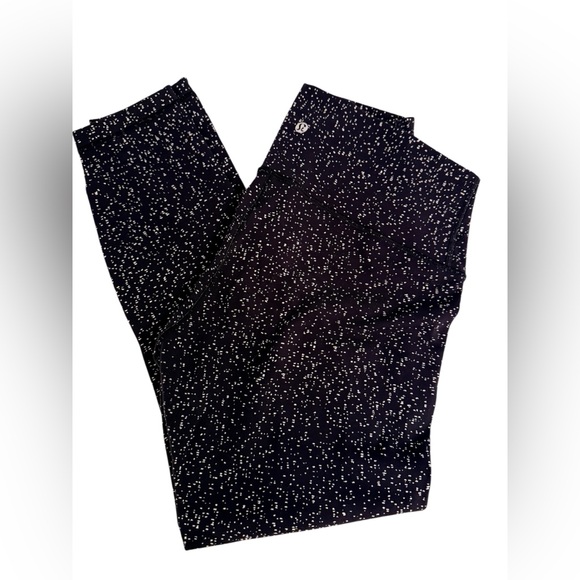lululemon athletica Pants - Lululemon Black White Speckled Leggings Size Appx 4